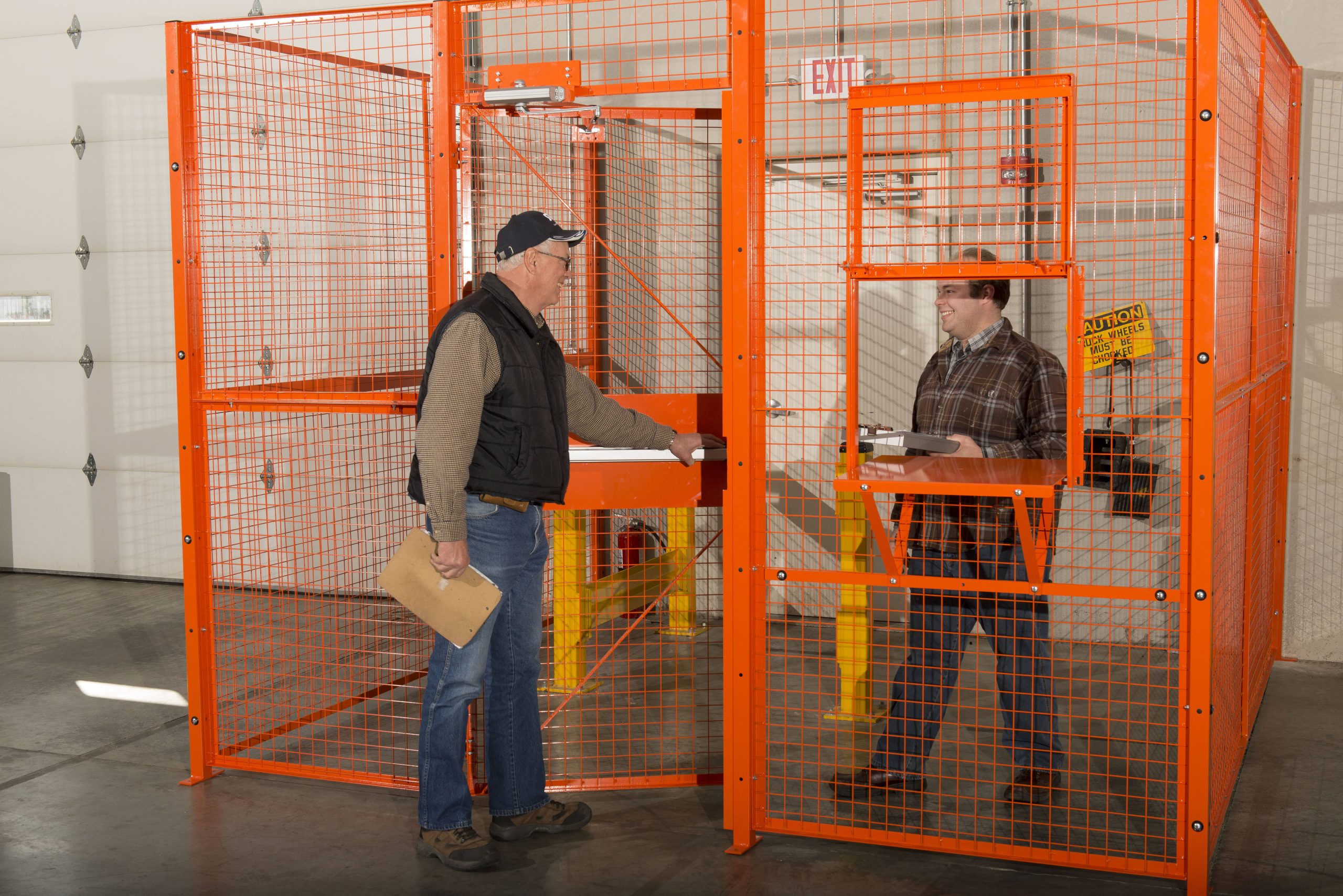 BeastWire Driver Cage In Use - Orange - SpaceGuard Products