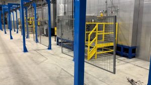 SpaceGuard Finishing Solutions Powder Line Gray Mesh Panels