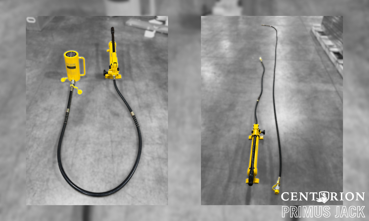 Centurion™ Primus Jack | Flexible Pump Positioning
Comes with 4' and 15' hydraulic hoses, enabling comfortable pump placement regardless of repair height, including elevated work up to 13'.