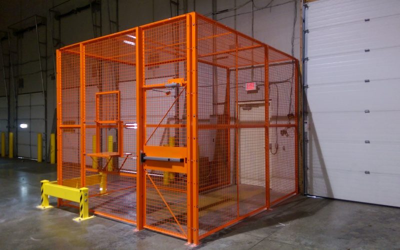BeastWire Mesh Orange Driver Cage with Service Window - SpaceGuard Products