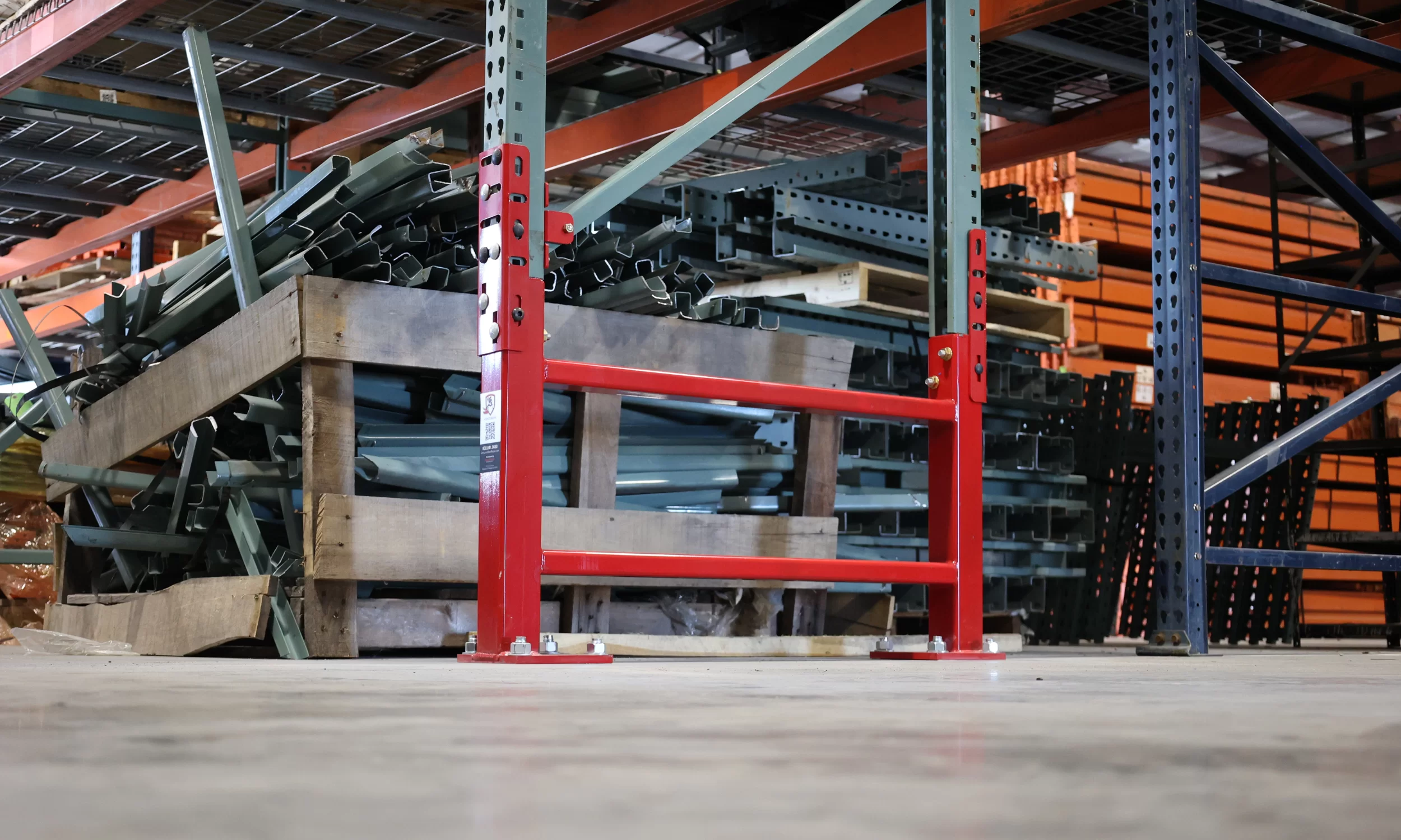 Centurion™ Row Guard Pallet Rack Repair Kits, Upward Angle Shot
