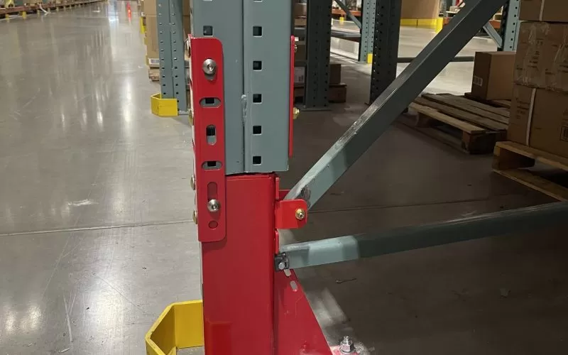 Centurion™ Low Guard Pallet Rack Repair Kit - 5 in. -Double-Reinforced Upright - Side View