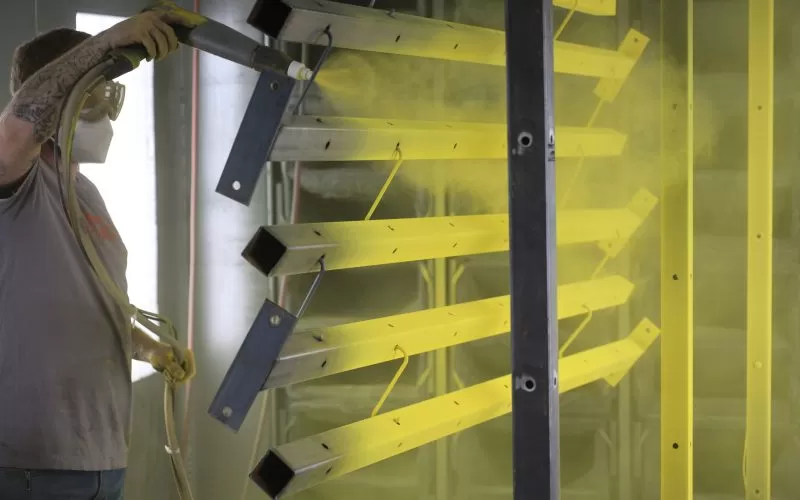 SpaceGuard Finishing Solutions - Powder Coating Batch Booth - Yellow Posts 2